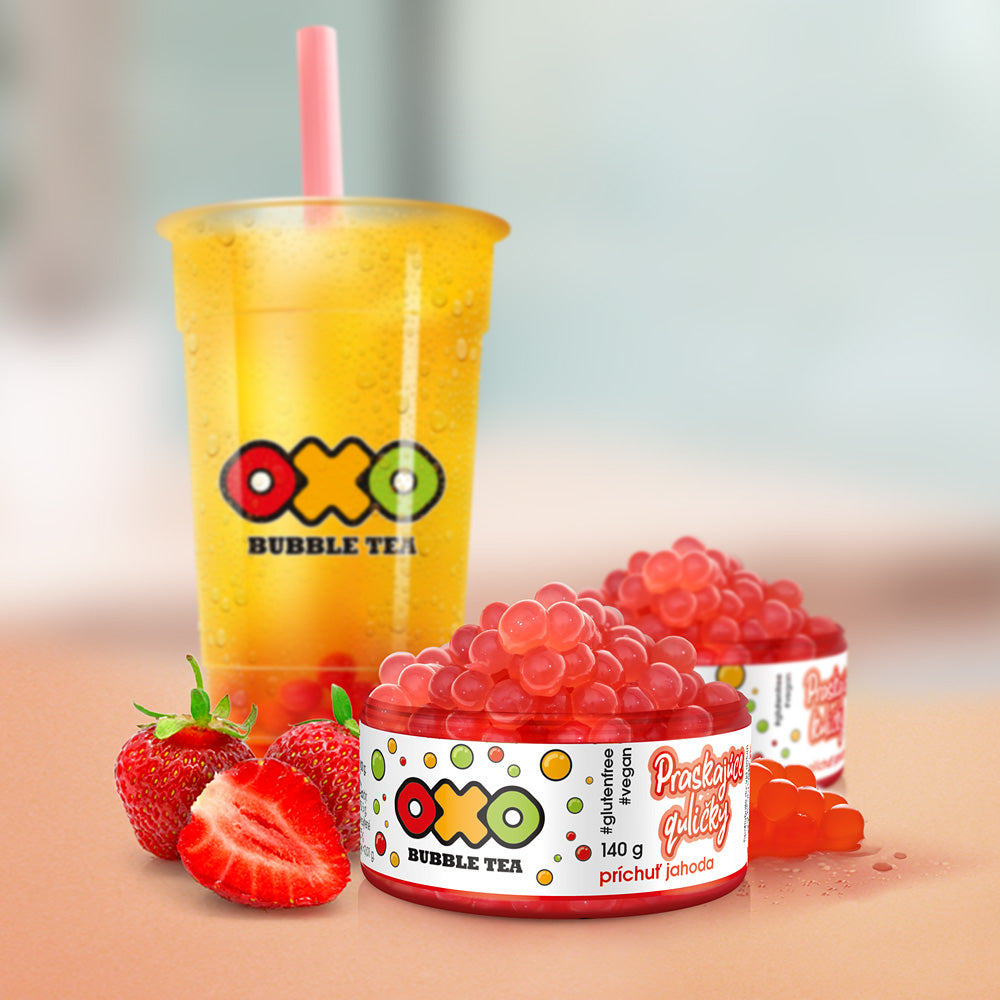 OXO Bubble Tea Praskajúce guličky – Jahoda - oxoshopsk